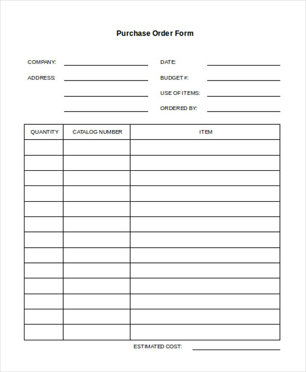 Blank Purchase Order Template 10 Doubts About Blank