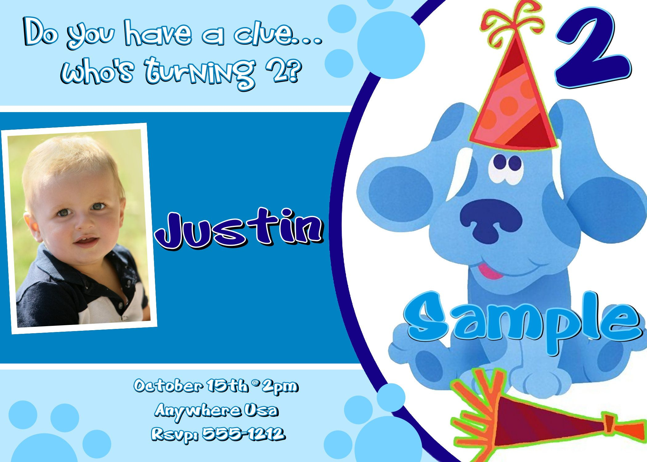 Blues Clues Birthday Party Purchase Your Invitation In A 