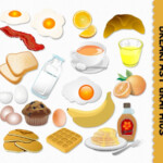 Breakfast Food Clip Art Graphics Clipart Scrapbook Muffin Egg