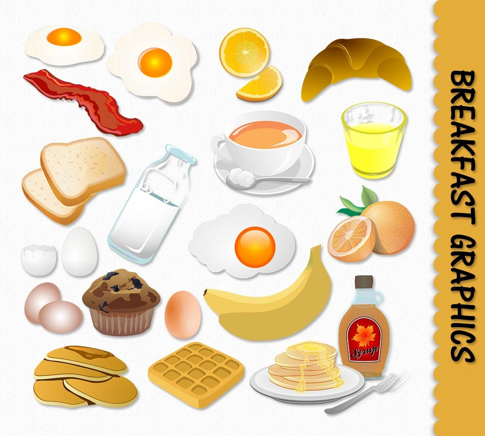 Breakfast Food Clip Art Graphics Clipart Scrapbook Muffin Egg