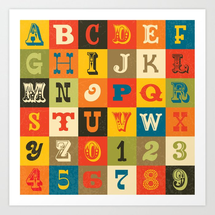 Buy VINTAGE ALPHABET Art Print By Daisybeatrice Worldwide 