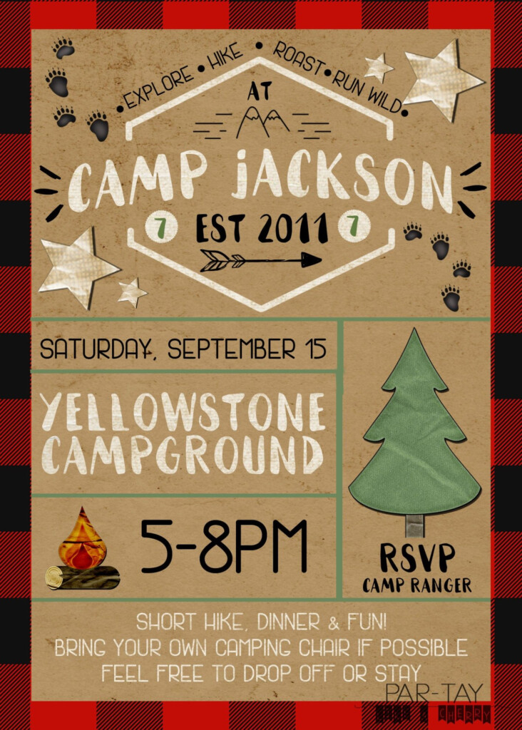 Camping Party Invitation Party Like A Cherry Camping 