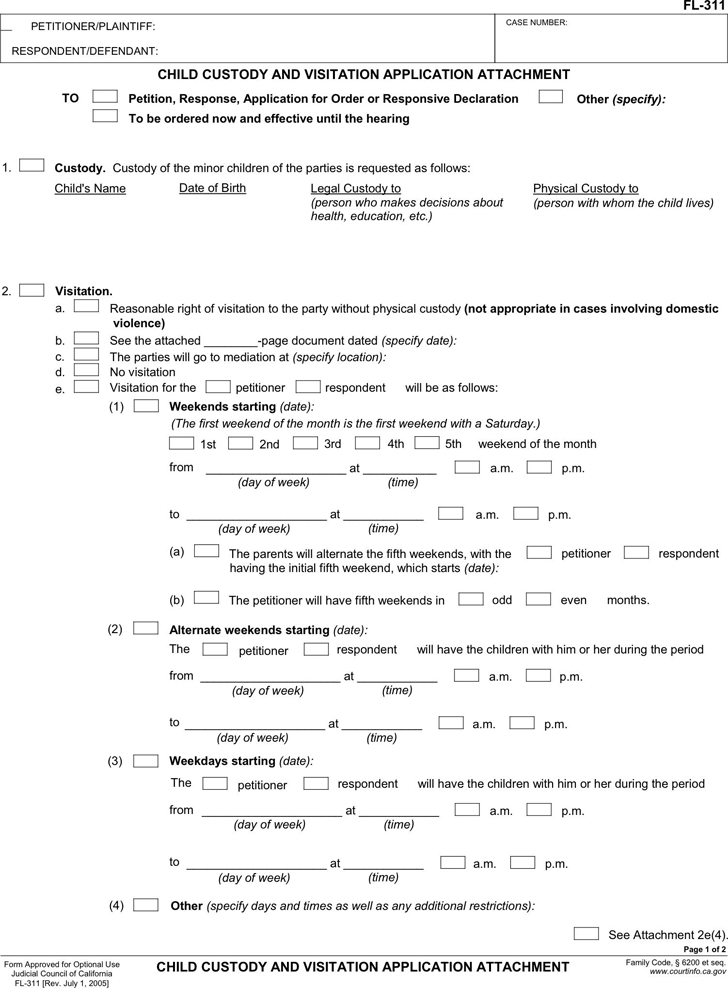 Child Custody Agreement Template California HQ Template 