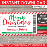 Christmas Amazon Prime Gift Certificate Template