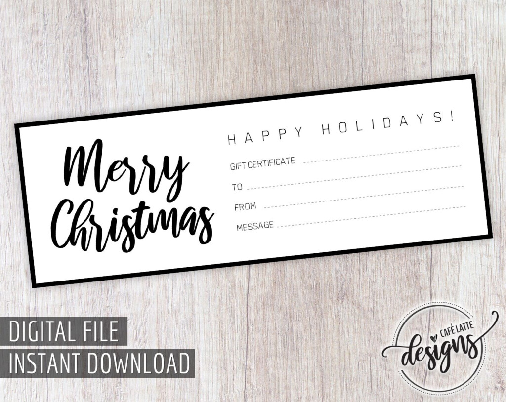 Christmas Gift Certificate Gift Certificate Printable Gift 