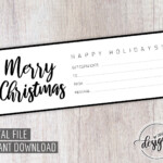 Christmas Gift Certificate Gift Certificate Printable Gift