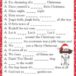 Christmas Song Lyrics Game Free Printable Free Printable