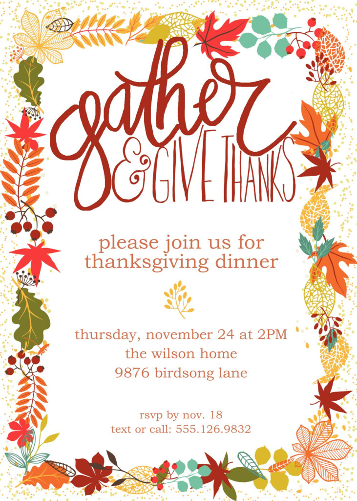 Customizable Thanksgiving Invitation Free Printable 