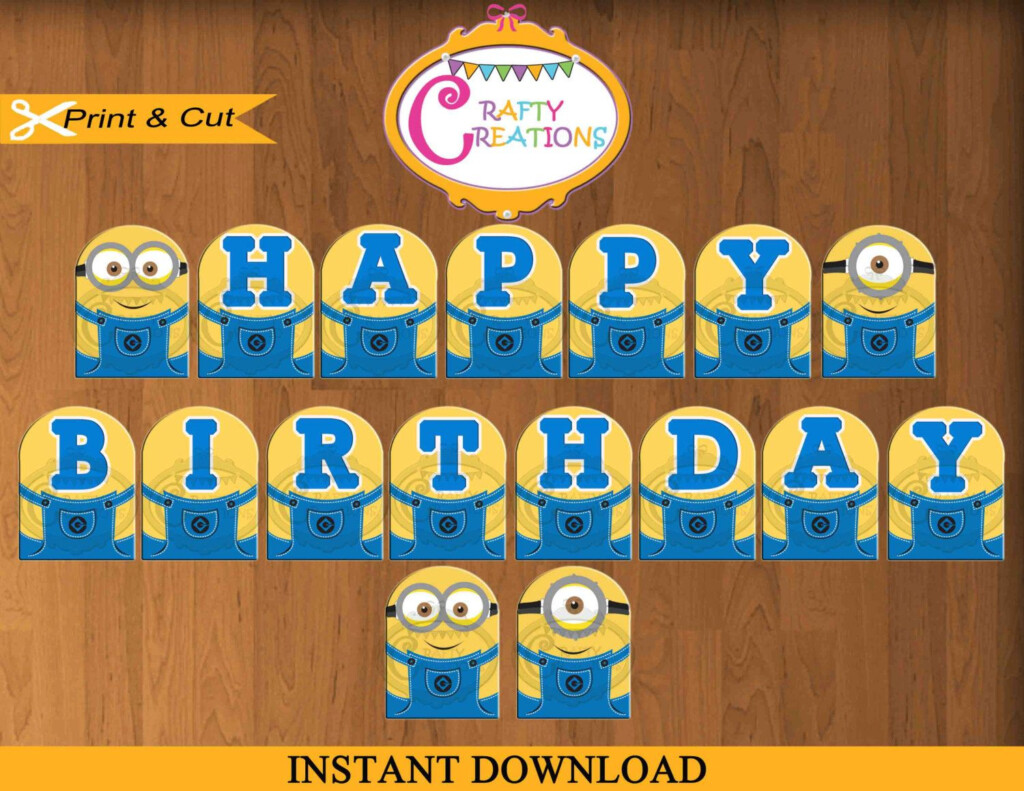 Despicable Me Banner Printable Minions Birthday Party 