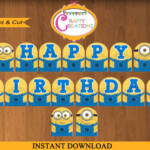 Despicable Me Banner Printable Minions Birthday Party