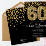 DIY 60th Birthday Confetti Invitation Printable Template
