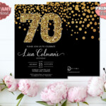 DIY 70th Birthday Confetti Invitation Printable Template