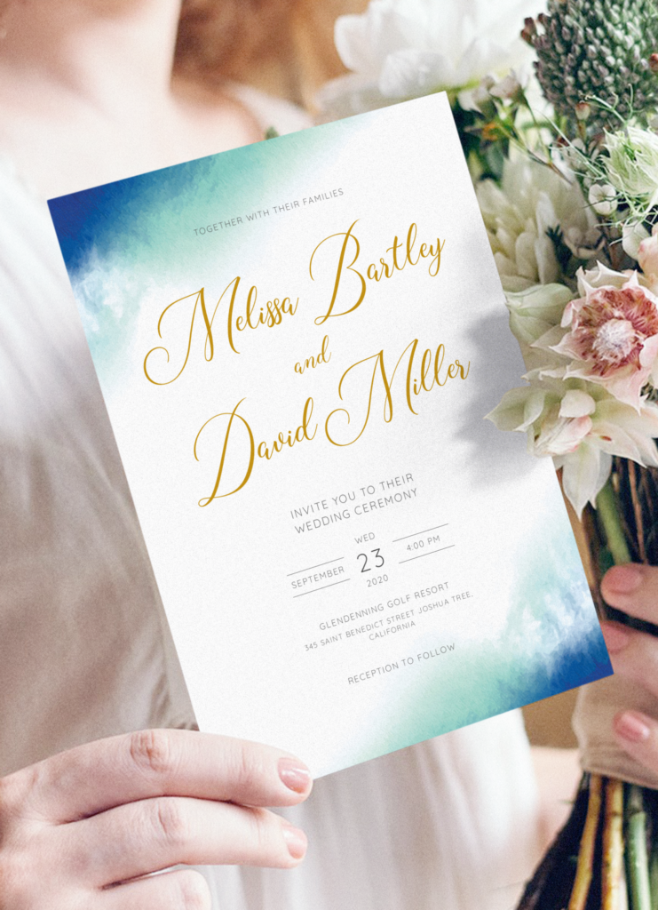 Download Printable Deep Sea Beach Wedding Invitation PDF