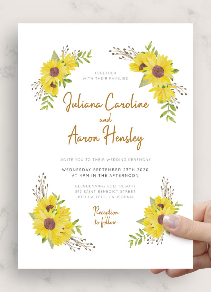 Download Printable Rustic Sunflower Wedding Invitation PDF
