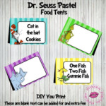 DR SEUSS Food Tents Printable File Only By