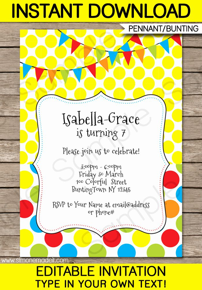 Editable Birthday Invitations Templates Free New Colorful 