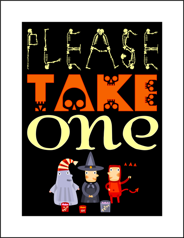 Embellish free Printable Please Take One Halloween