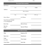 Employee Information Form Download Printable PDF