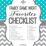 Family Game Night Favorites Checklist Happiness Is
