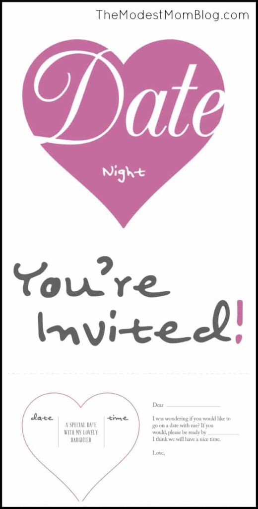 Father Daughter Date Night Activities and Free Printable 