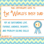 Father s Day Certificate PRINT Gift Certificate Template