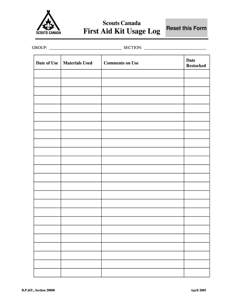 First Aid Log Sheet Fill Online Printable Fillable 