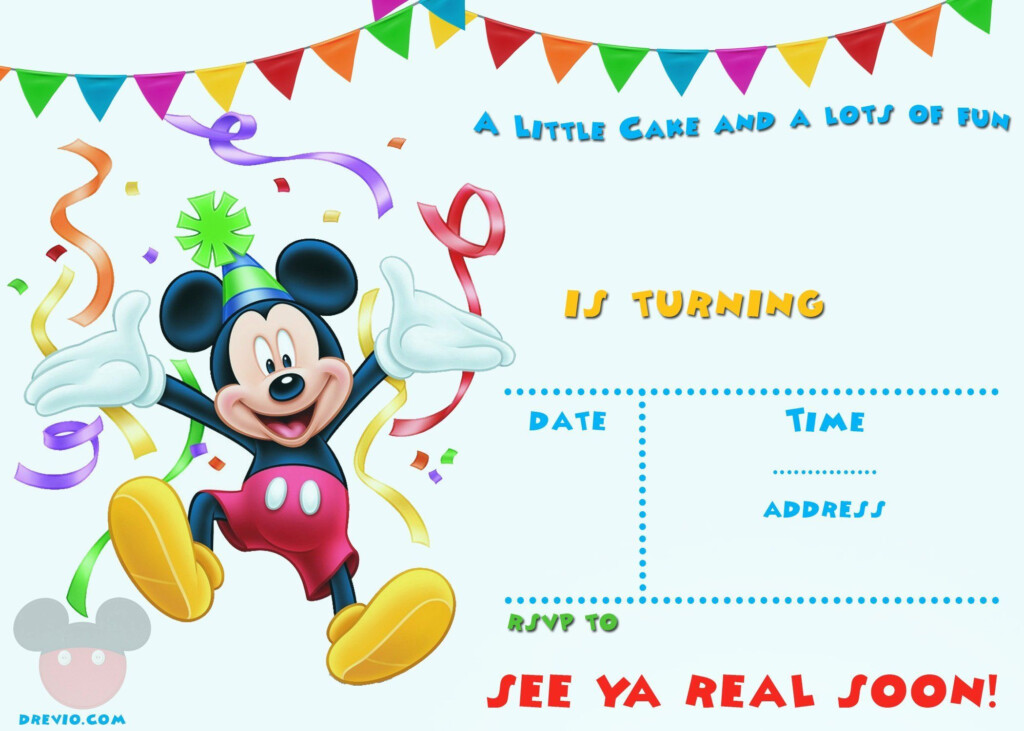 First Birthday Invitation Templates Fresh Free Mickey 
