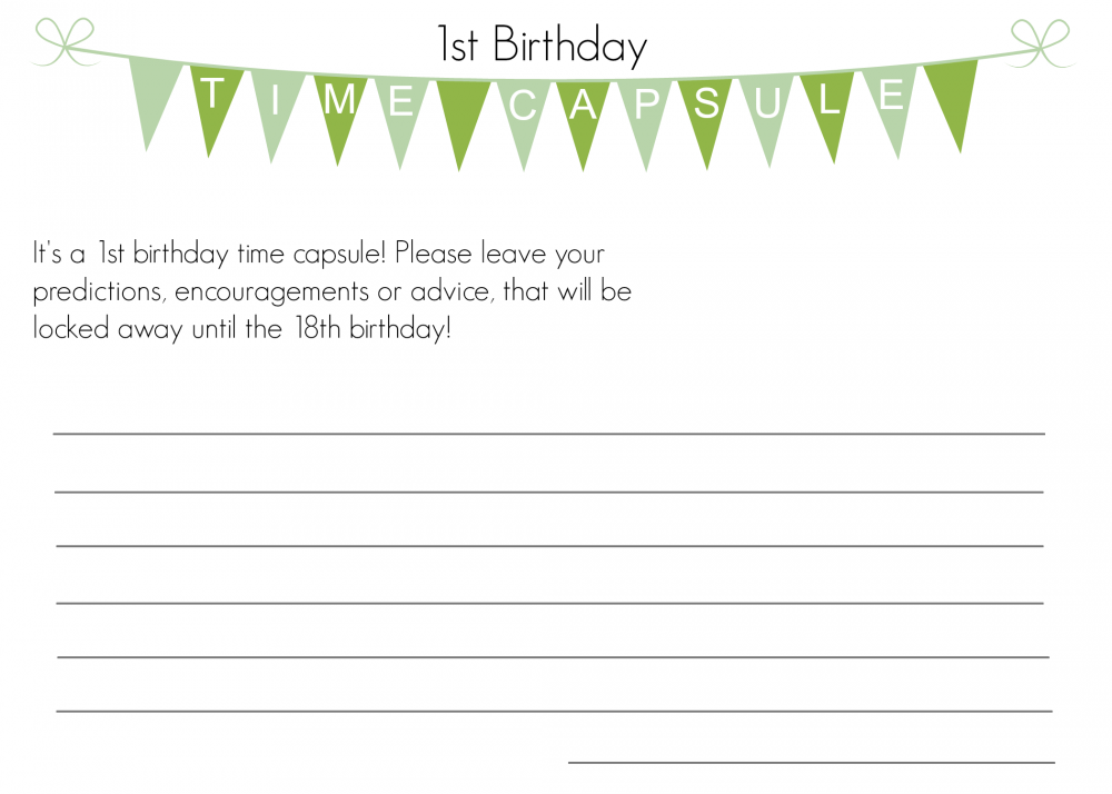 First Birthday Time Capsule With Free Printable The 