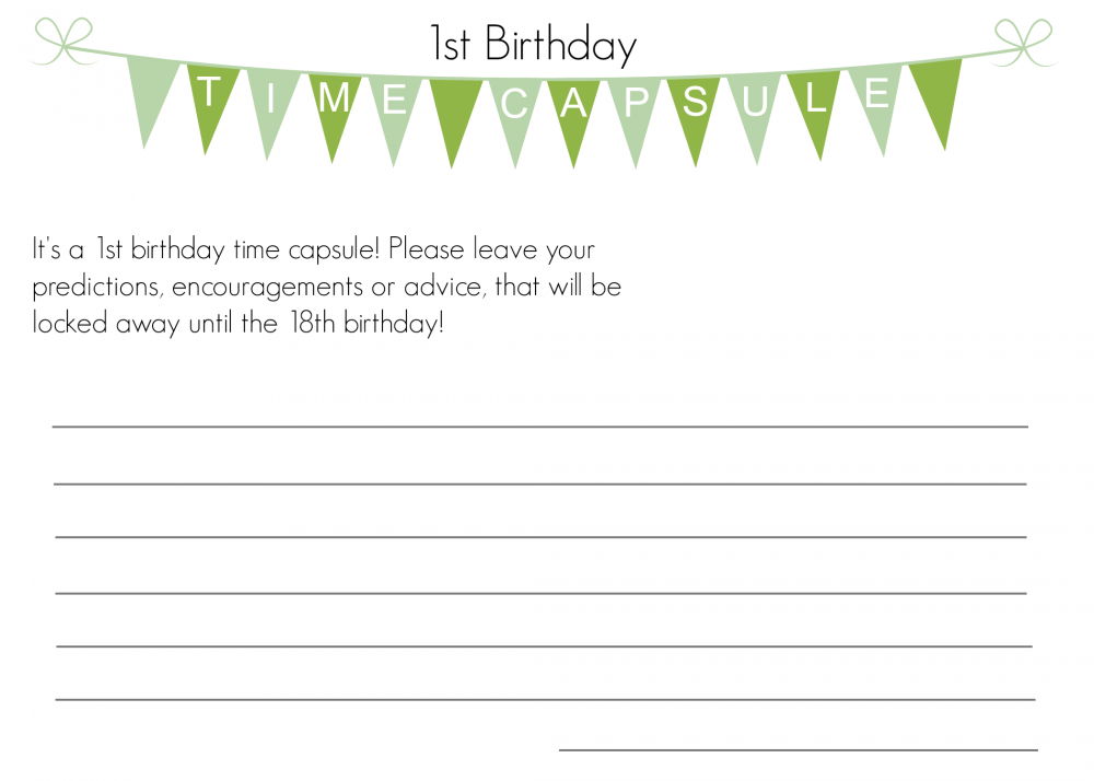 First Birthday Time Capsule With Free Printable The