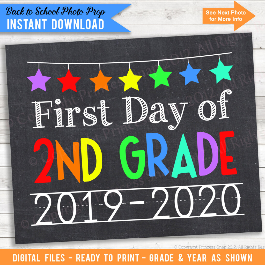 First Day Of 2nd Grade 2019 2020 School Photo Prop Rainbow 