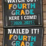 First Day Of 4th Grade 2020 2021 PRINTABLE Chalkboard Sign