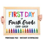 First Day Of Fourth Grade Sign Instant Download