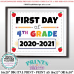 First Day Of School Sign Fourth Grader Starting 4th
