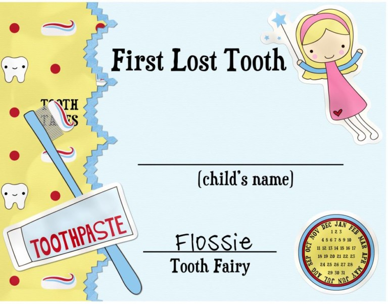 First Lost Tooth Certificate download Tip Junkie