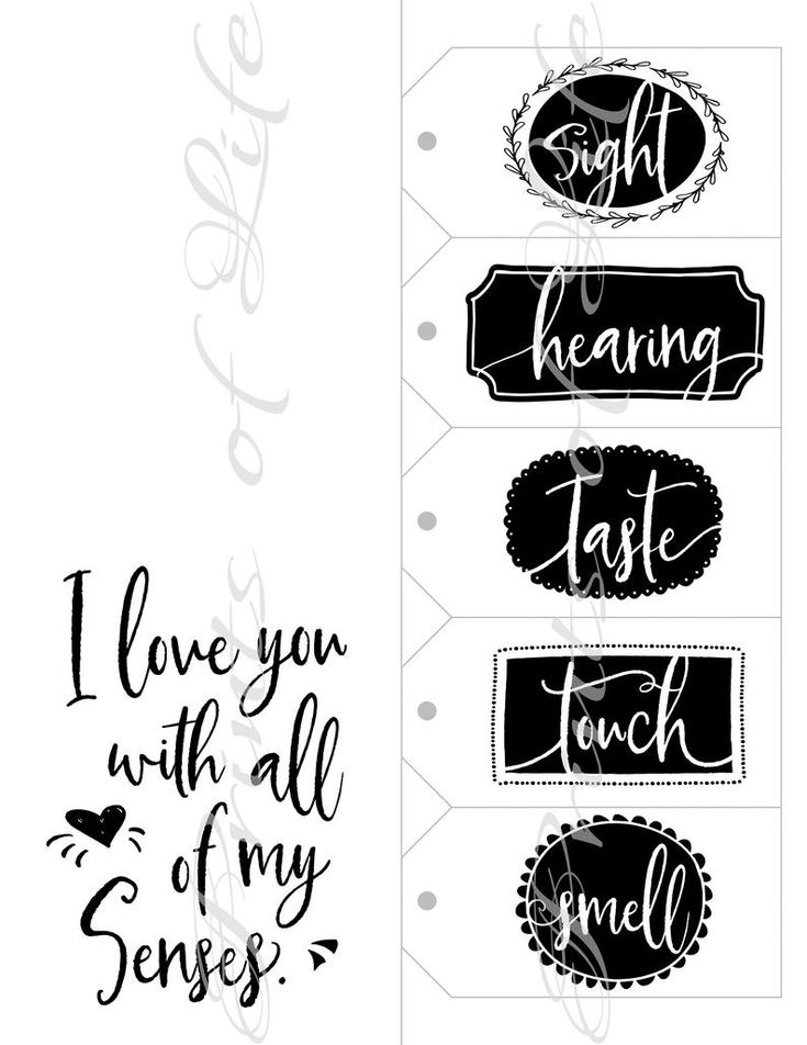 Five Senses Gift Tags Card 5 Senses Date Night Idea 