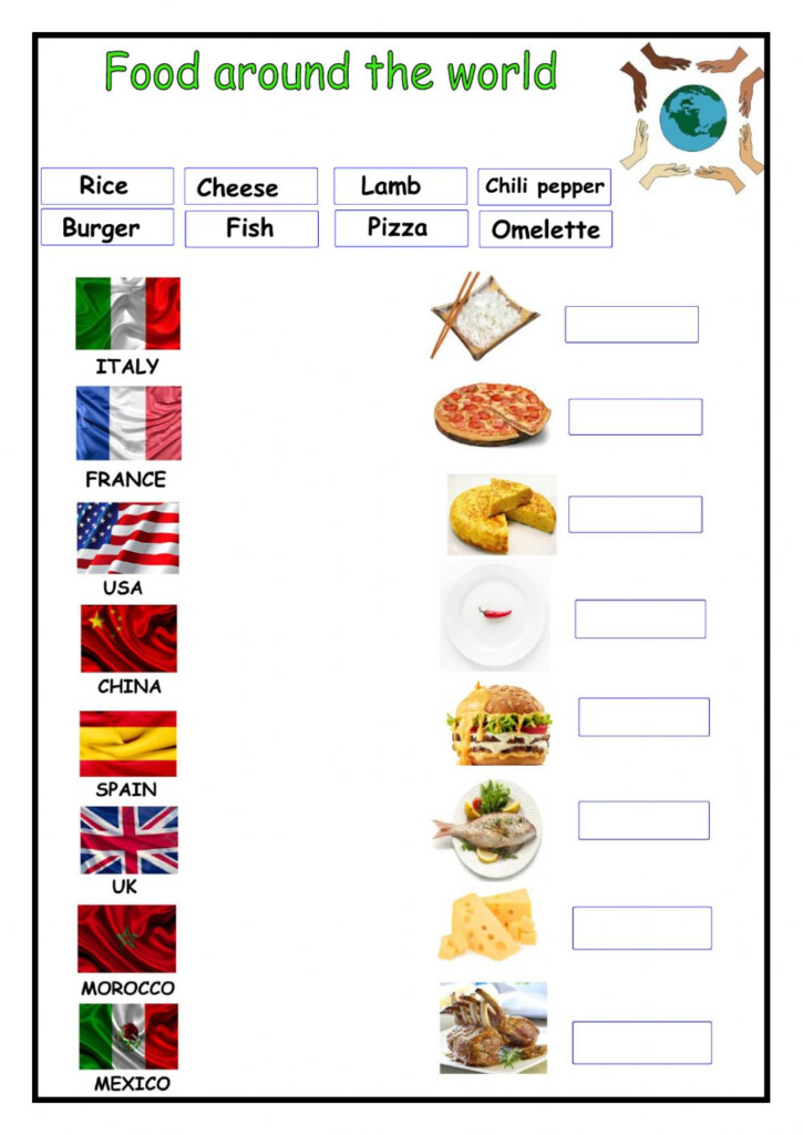 Food Around The World Online Worksheet