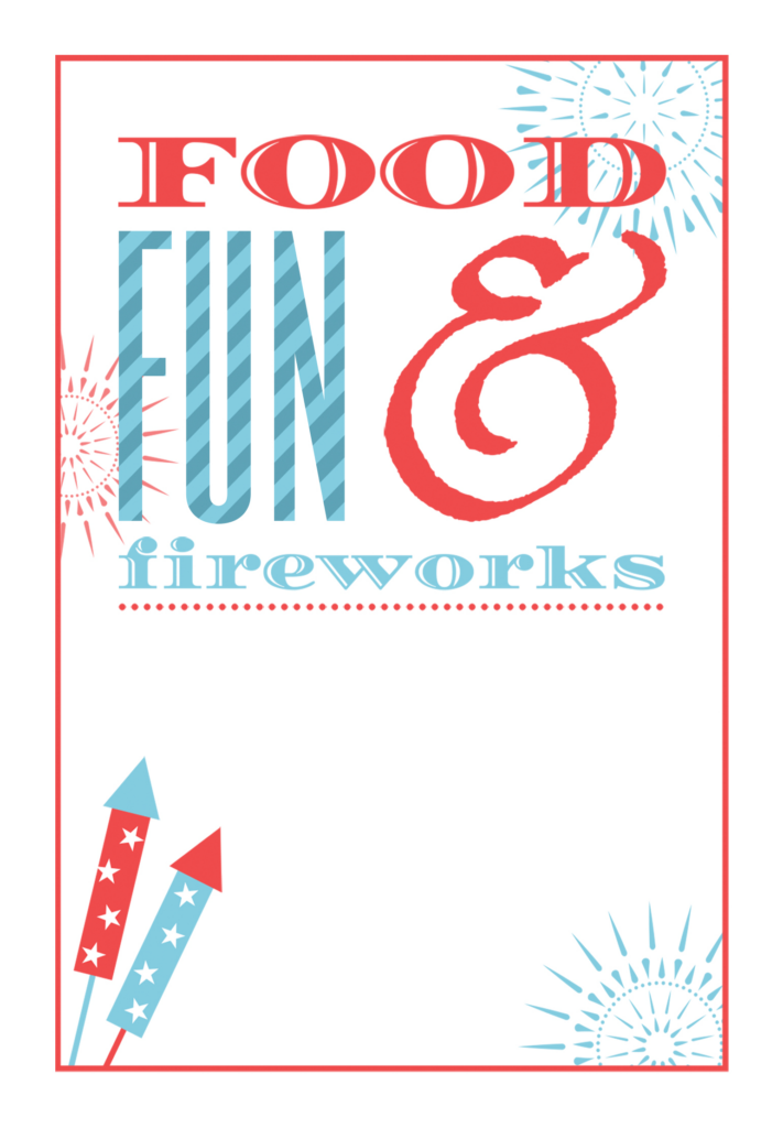 Food Fun And Fireworks Free Printable 4th Of July 