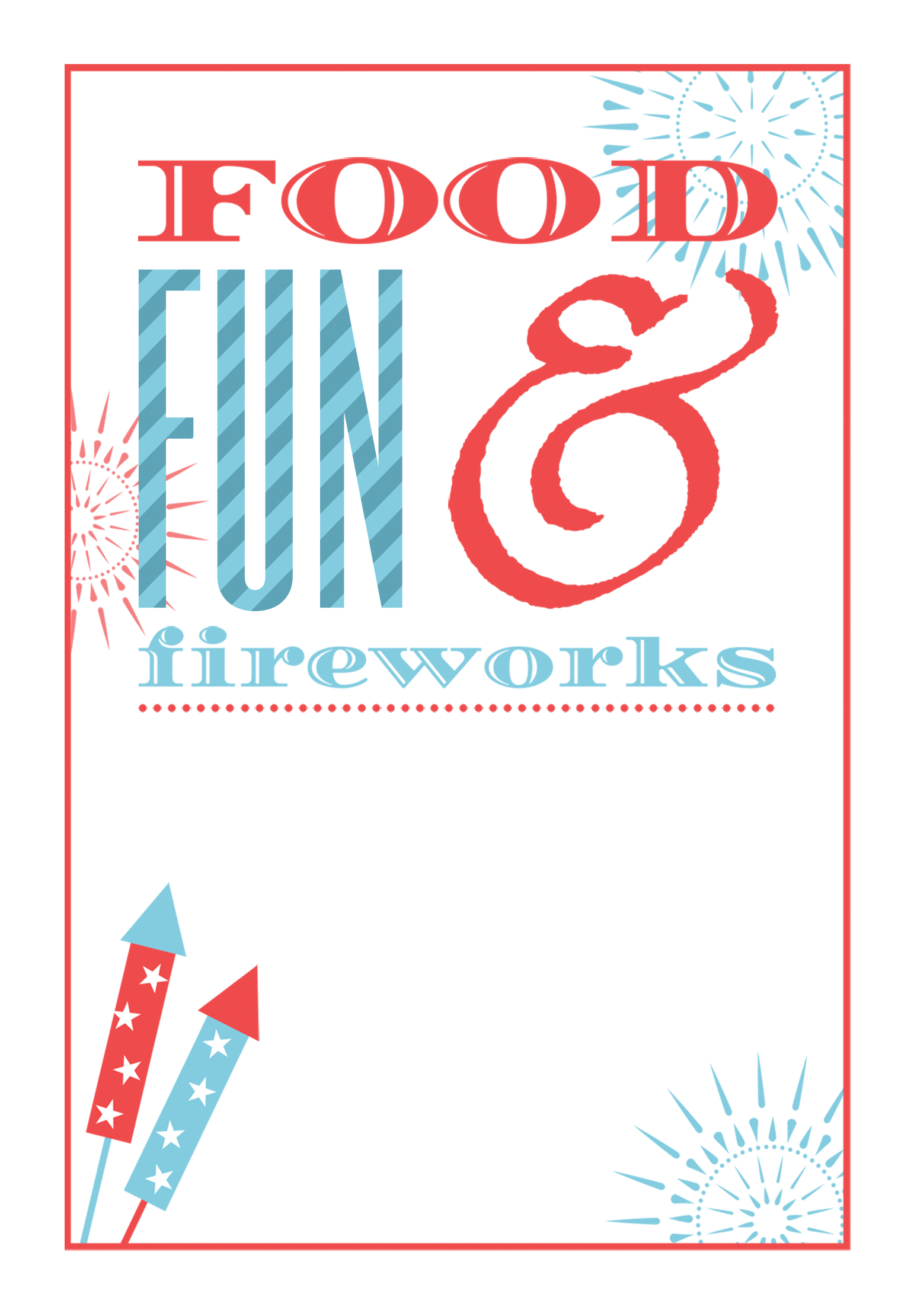 Food Fun And Fireworks Free Printable 4th Of July 