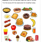 Foods Eaten For Breakfast Worksheet