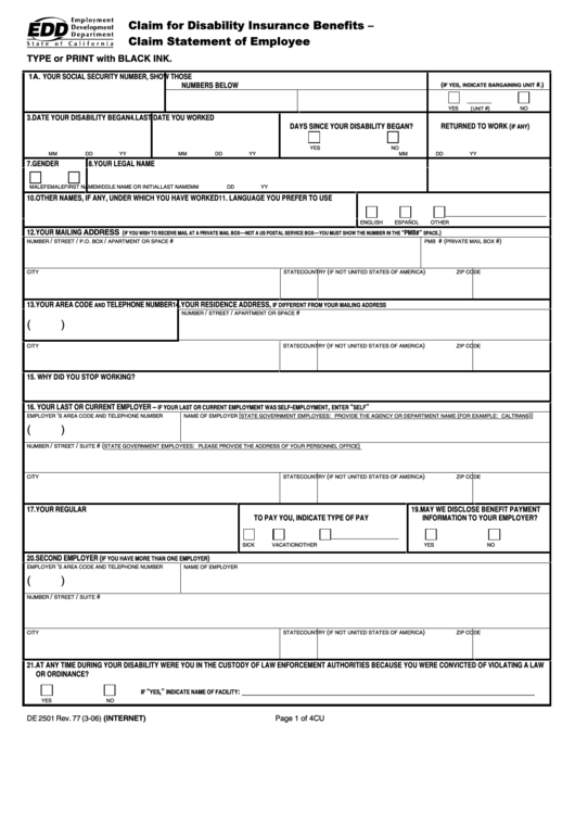 De 2501 Form 2021 Printable - Customize and Print