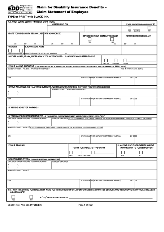 Form De 2501 Printable Version Justgoing 2020