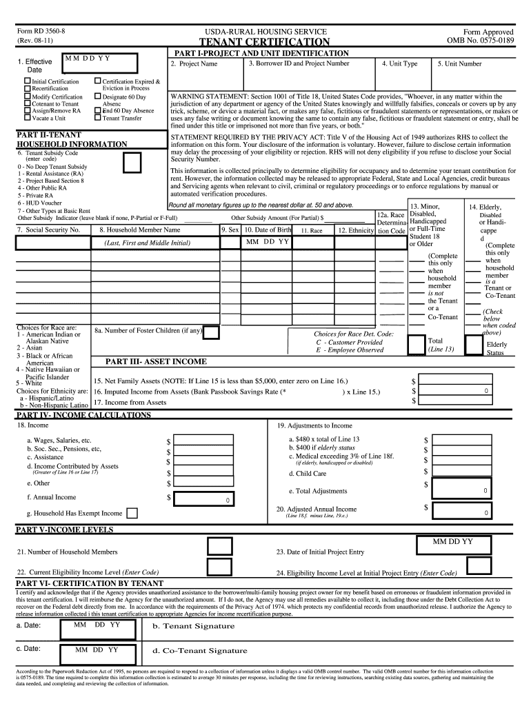 Form Rd 3560 8 Fill Online Printable Fillable Blank 