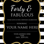 Forty Fabulous 40th Birthday Invitation Template PSD