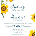 Framed Sunflowers Wedding Invitations In 2020 Sunflower