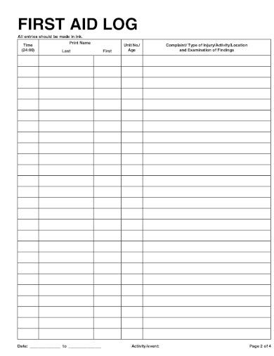 FREE 10 Health Log Templates In PDF MS Word Free