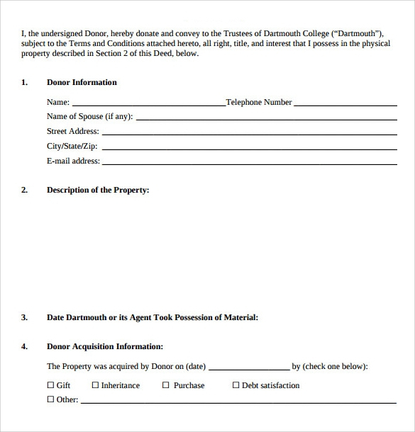 FREE 12 Sample Deed Of Gift Forms In PDF