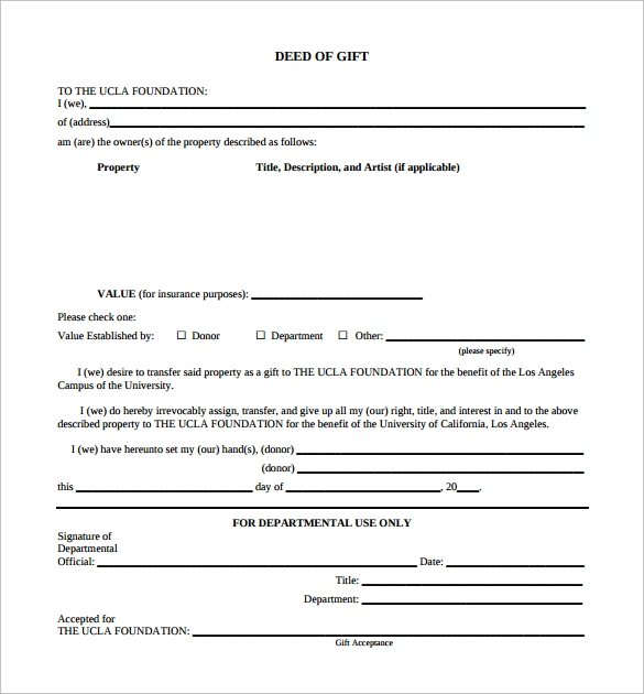 FREE 12 Sample Deed Of Gift Forms In PDF