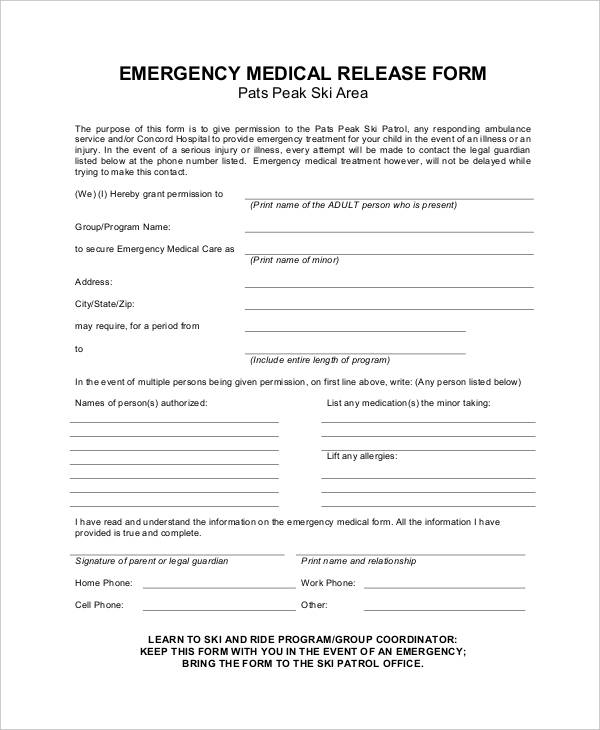 FREE 27 Printable Medical Release Forms In PDF Excel 