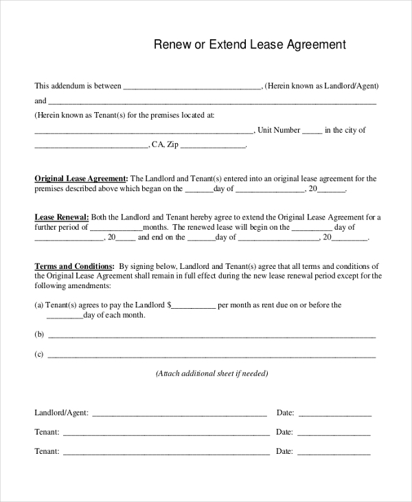 FREE 7 Sample Lease Agreement Forms In PDF MS Word