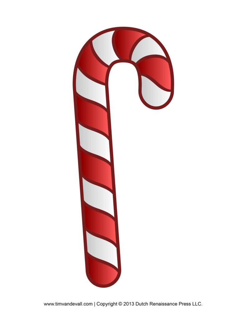 Free Candy Cane Template Printables Clip Art Decorations